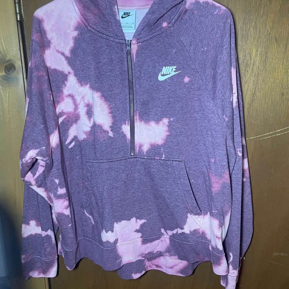 Nike Purple and Pink Tie-Dye Hoodie